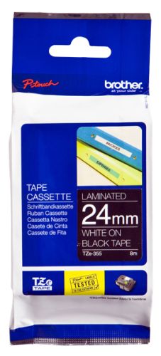BROTHER Fita laminada preto/branco 24mm , Brother , BROTZE355 , 4977766685856